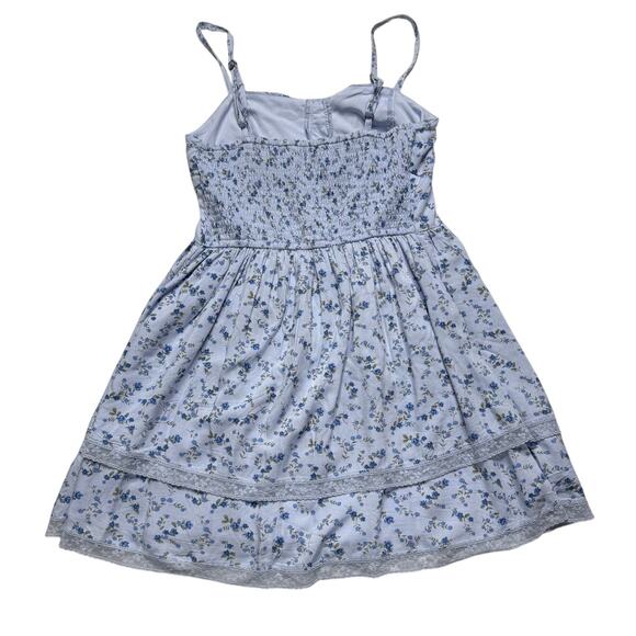 Hollister Baby Blue Floral Tiered Lace Mini Dress - M - Picture 10 of 14